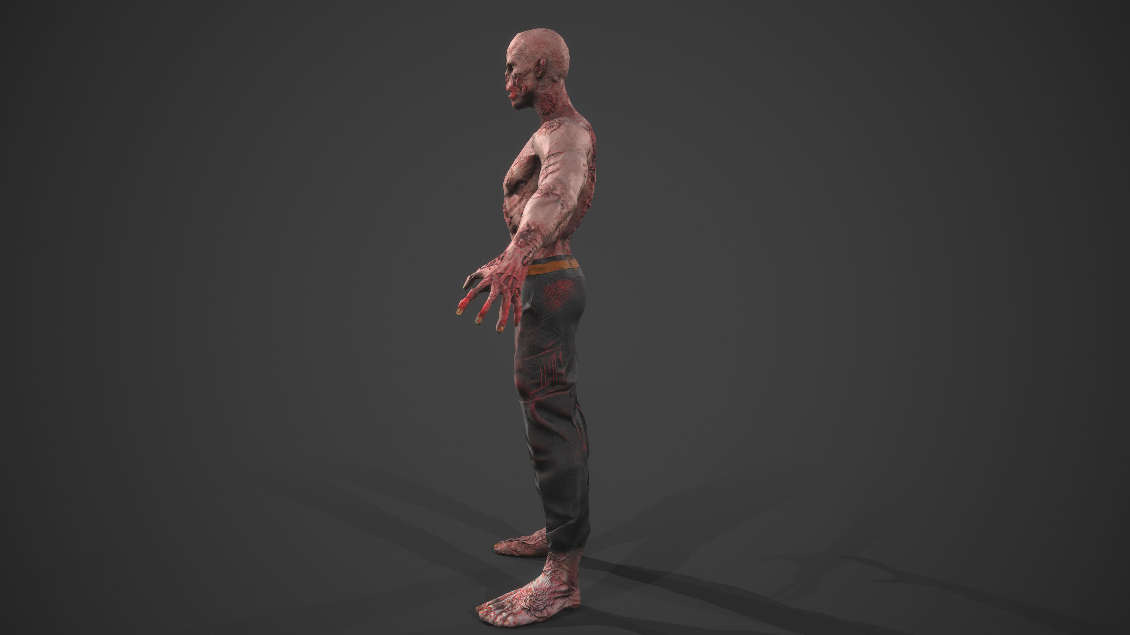 Zombie Low-poly 3D model_2
