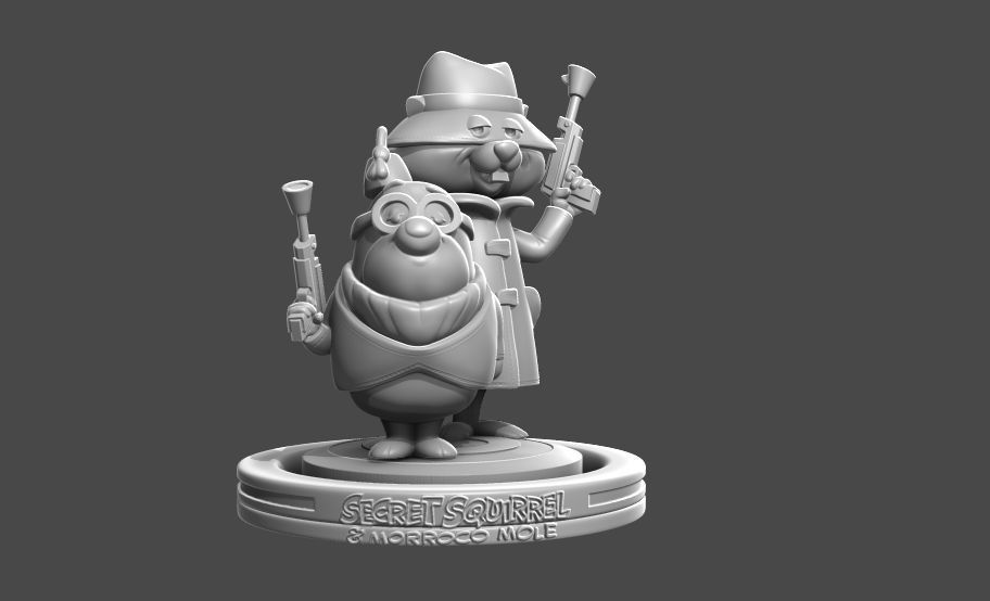 Secret Squirrel and Morroco Mole -16cm 3D print model_6