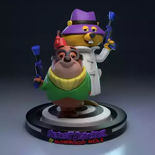 Secret Squirrel and Morroco Mole -16cm 3D print model