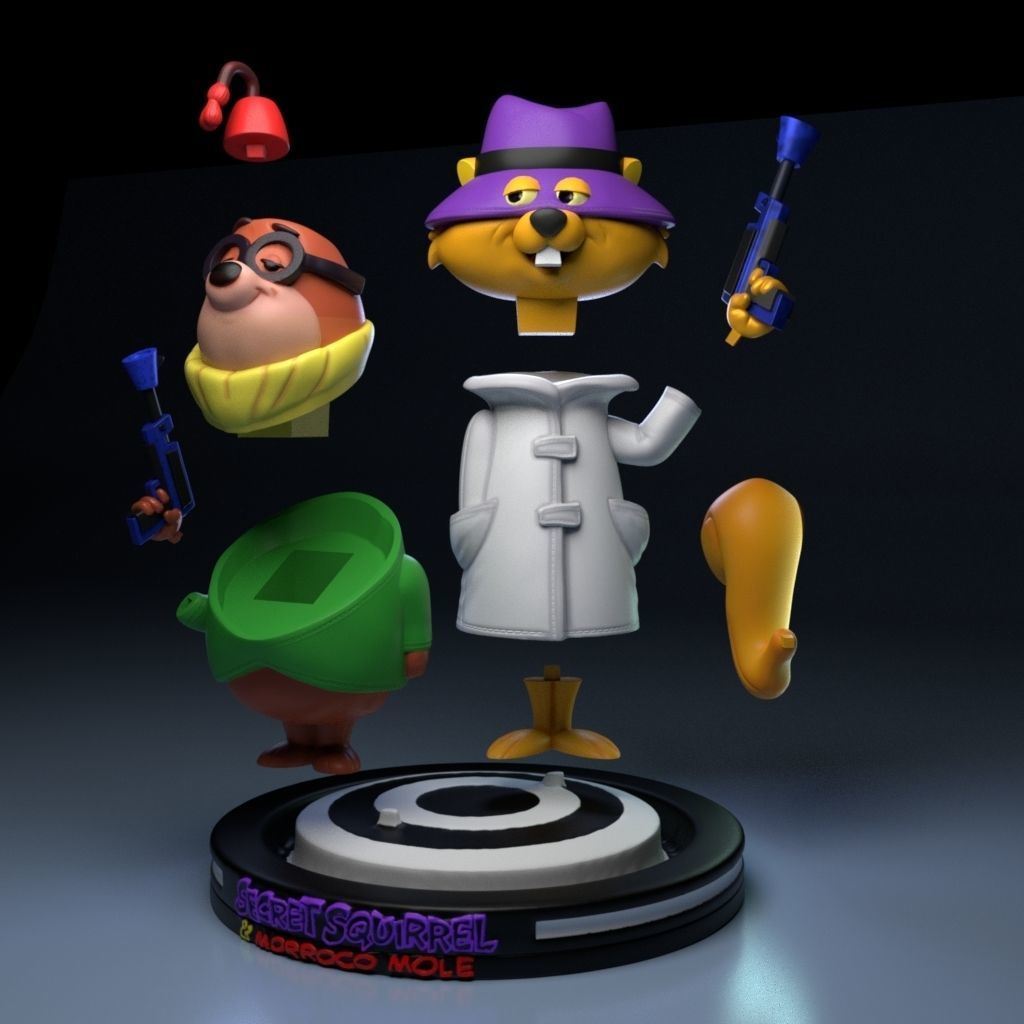 Secret Squirrel and Morroco Mole -16cm 3D print model_4