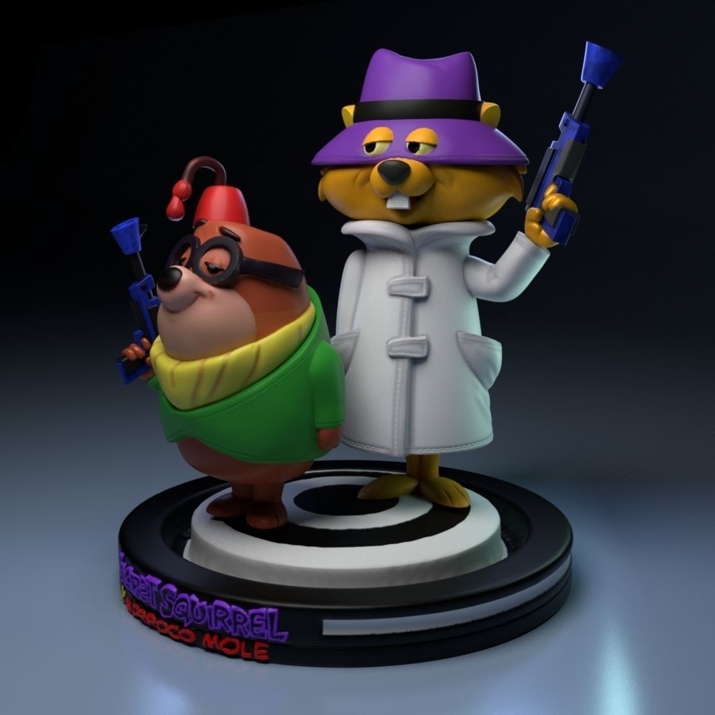Secret Squirrel and Morroco Mole -16cm 3D print model_1
