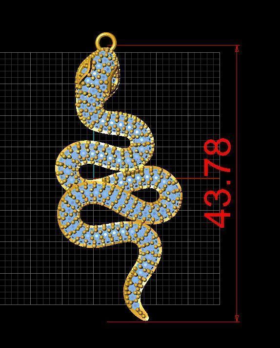 snake necklace 3D model_2