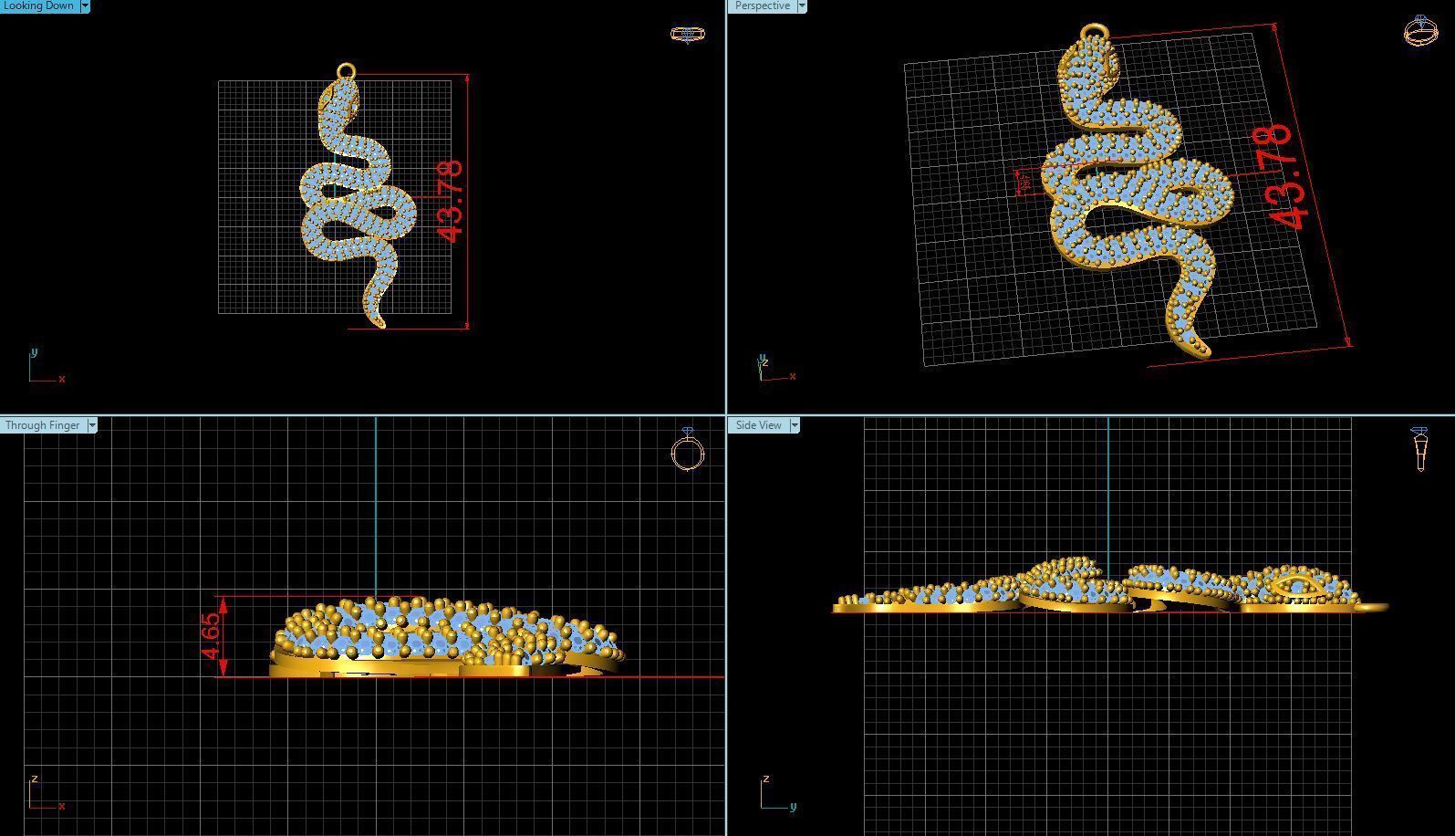 snake necklace 3D model_3