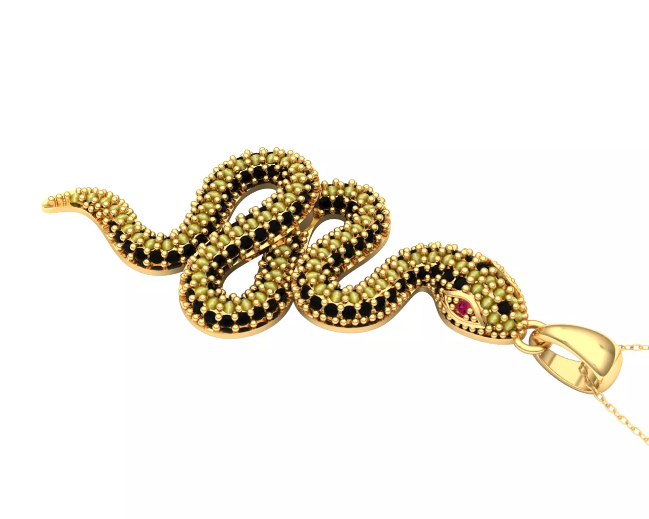 snake necklace 3D model_0