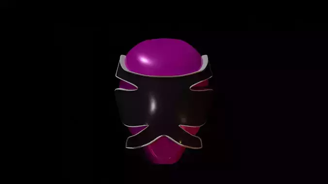 pink samurai power rangers helmet Low-poly 3D model