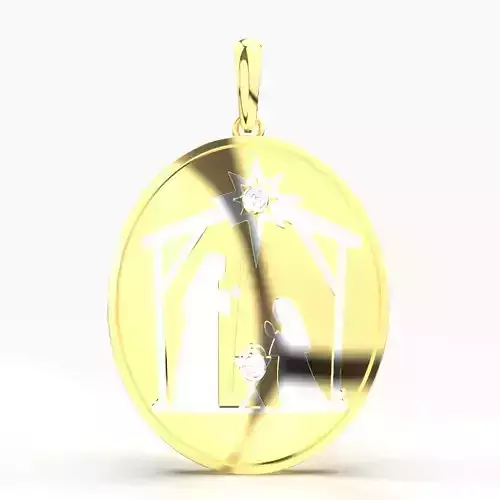 JESUS BORN DIAMOND PENDANT