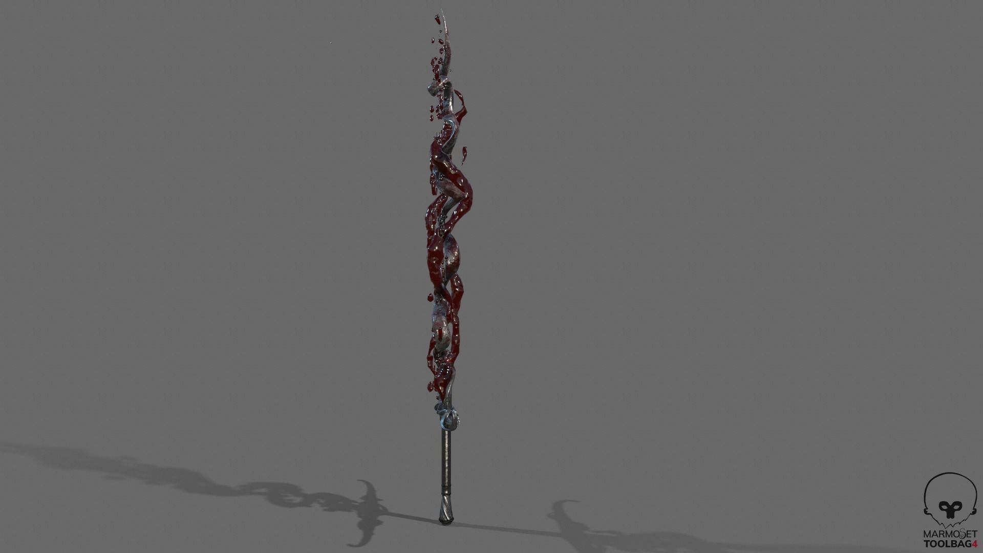 Distorted Bloody Sword Low-poly 3D model_16