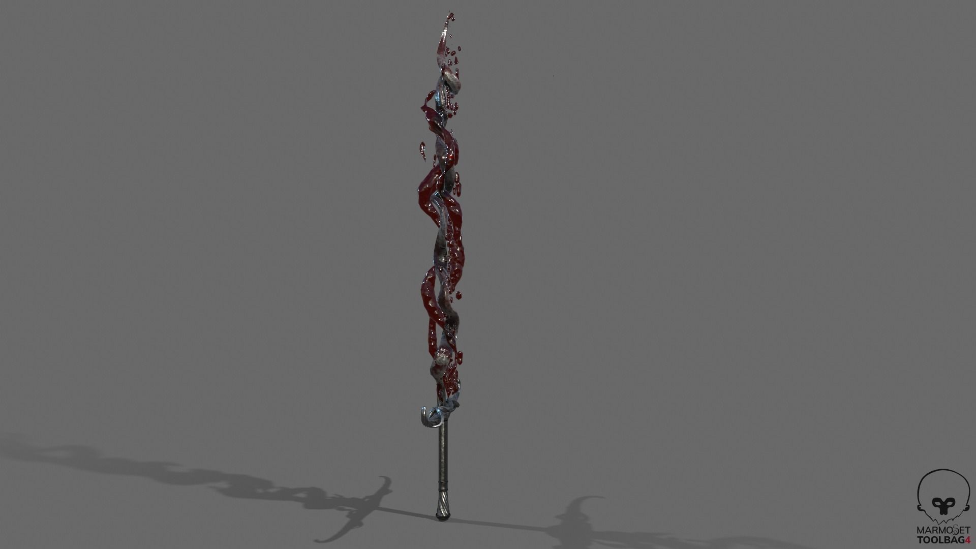 Distorted Bloody Sword Low-poly 3D model_23