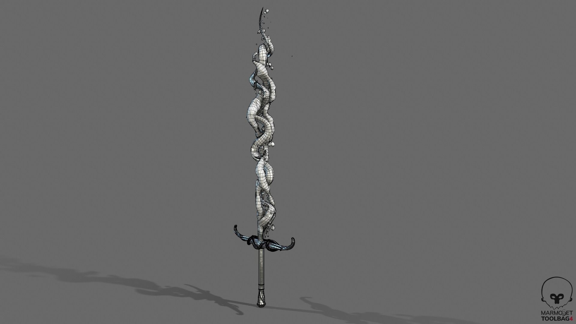 Distorted Bloody Sword Low-poly 3D model_41