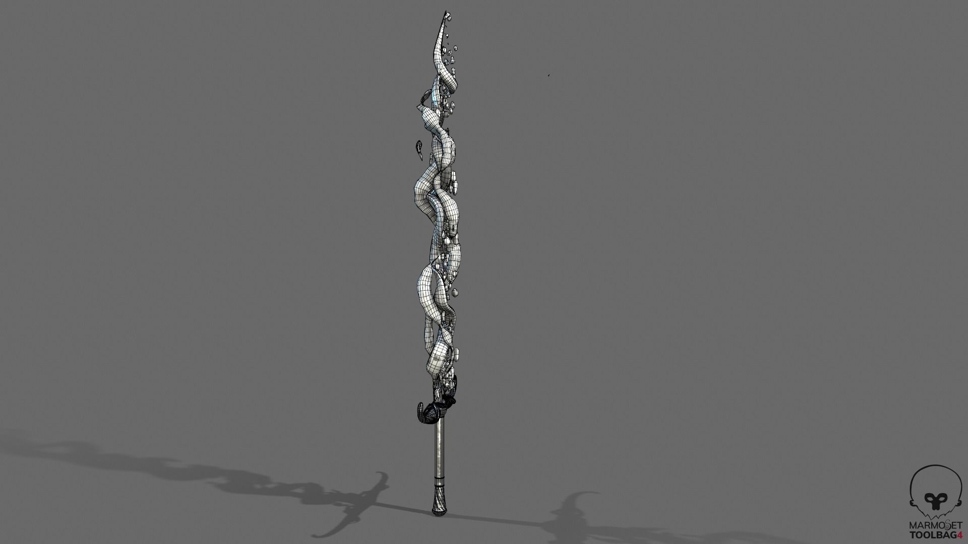 Distorted Bloody Sword Low-poly 3D model_39
