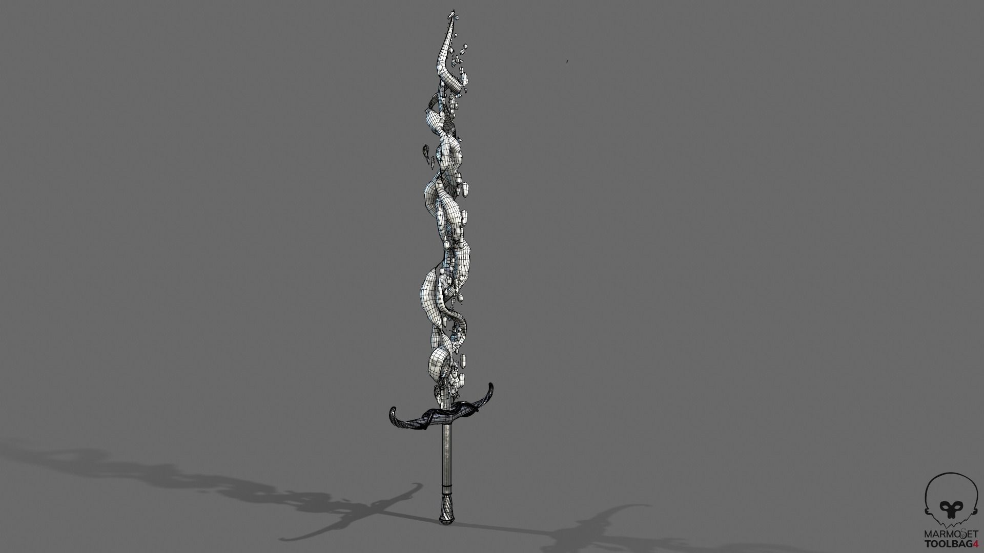 Distorted Bloody Sword Low-poly 3D model_38
