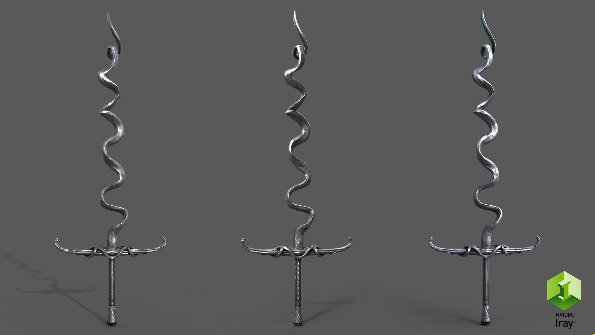 Distorted Bloody Sword Low-poly 3D model_10