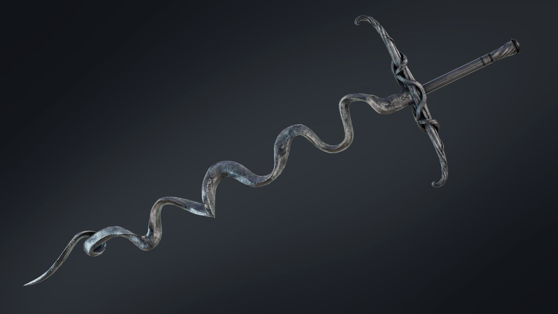Distorted Bloody Sword Low-poly 3D model_5