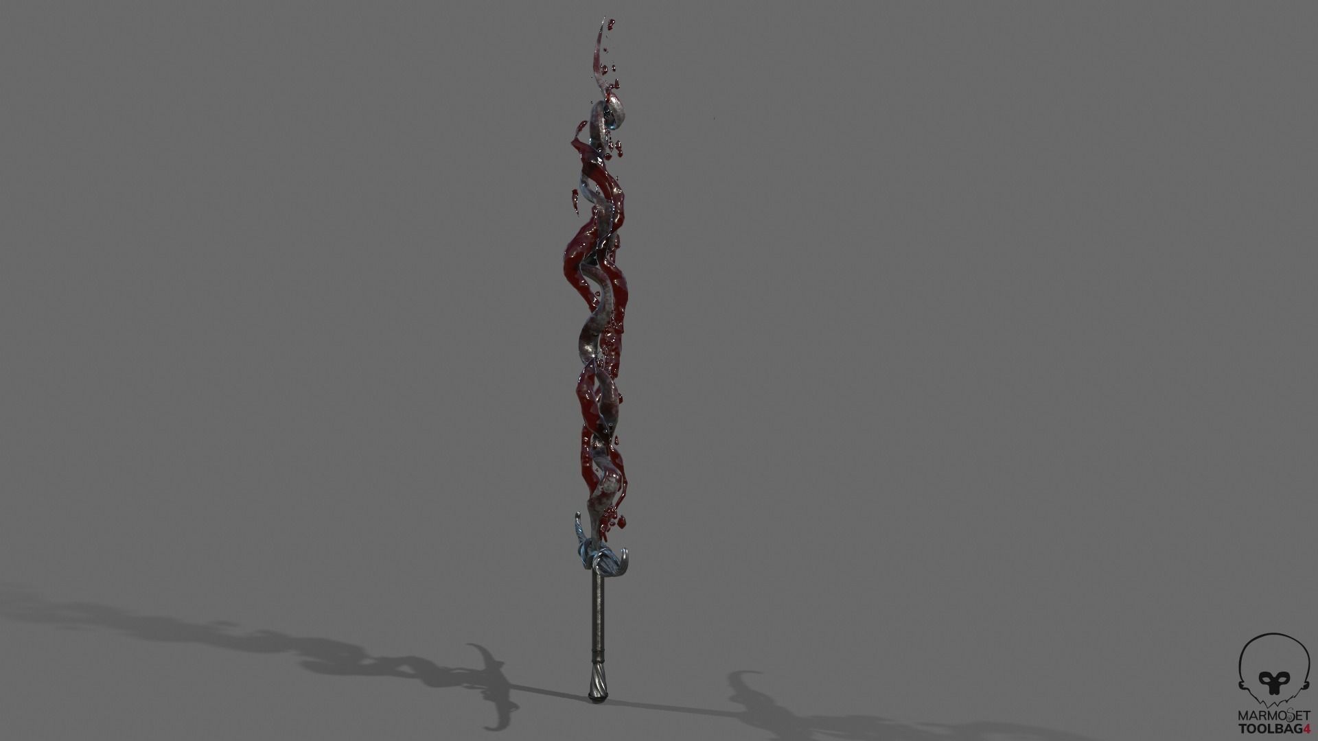 Distorted Bloody Sword Low-poly 3D model_24