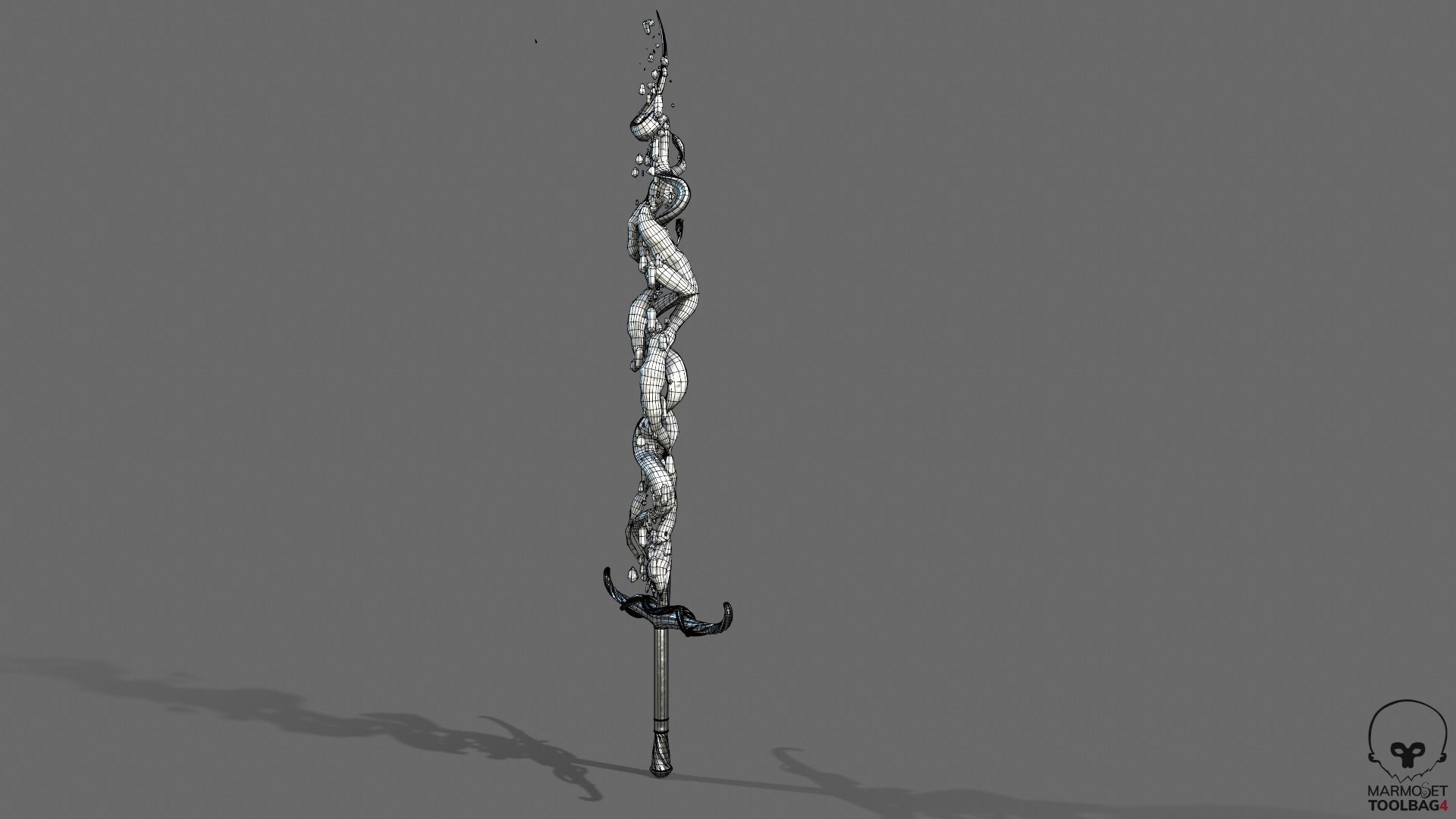 Distorted Bloody Sword Low-poly 3D model_33