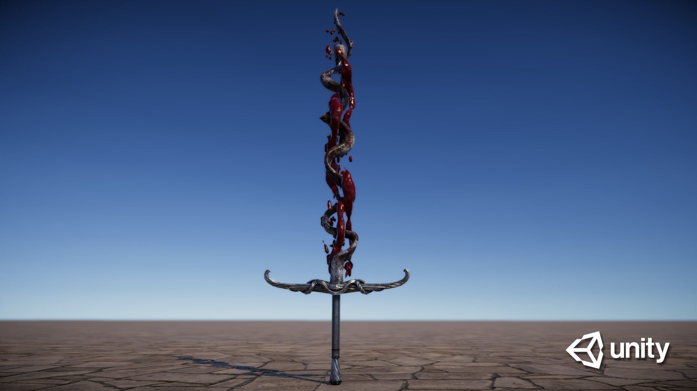 Distorted Bloody Sword Low-poly 3D model_11