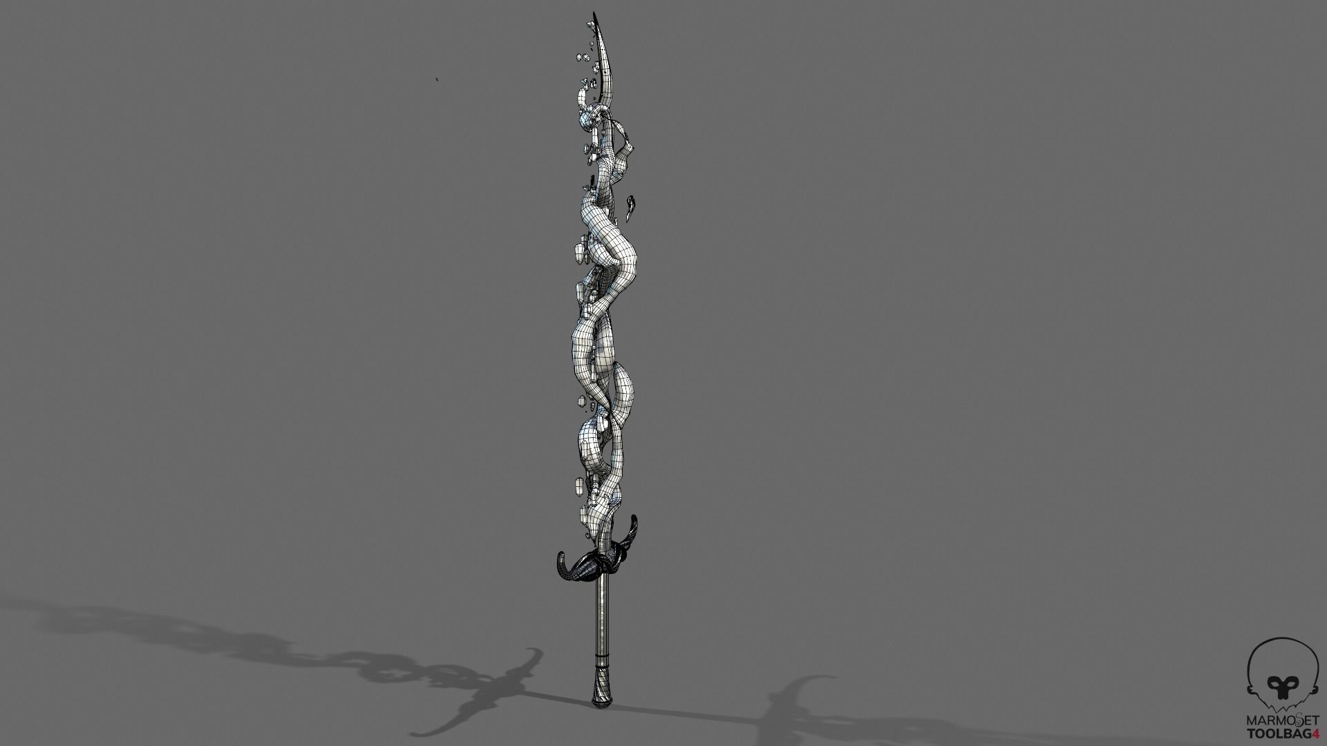 Distorted Bloody Sword Low-poly 3D model_31