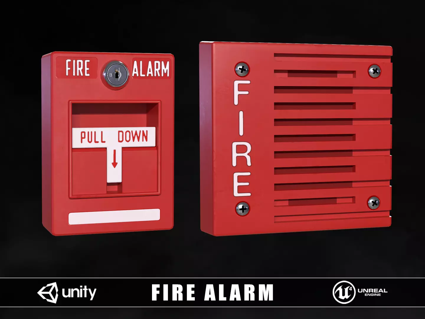 Fire Alarm Low-poly 3D model_0