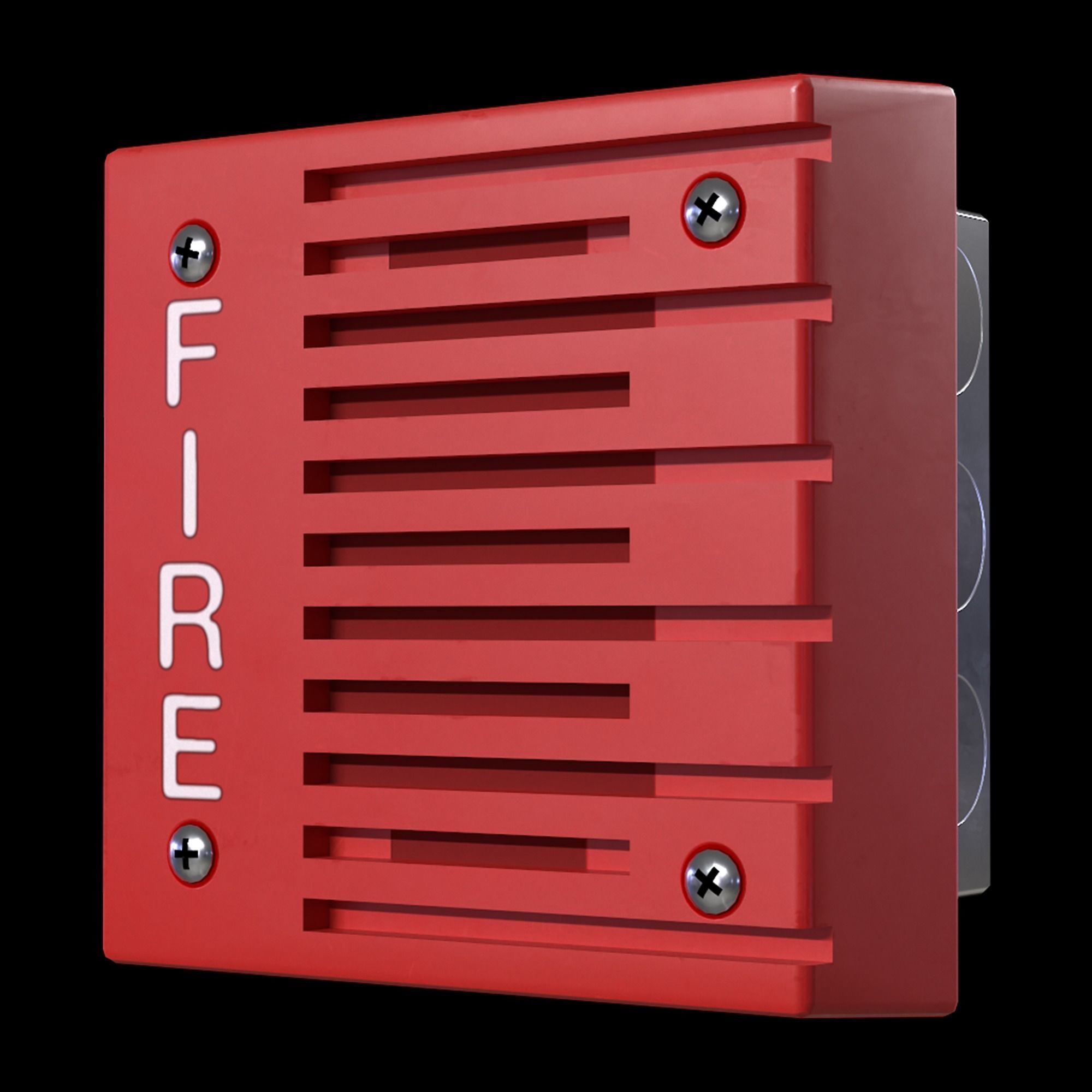 Fire Alarm Low-poly 3D model_6