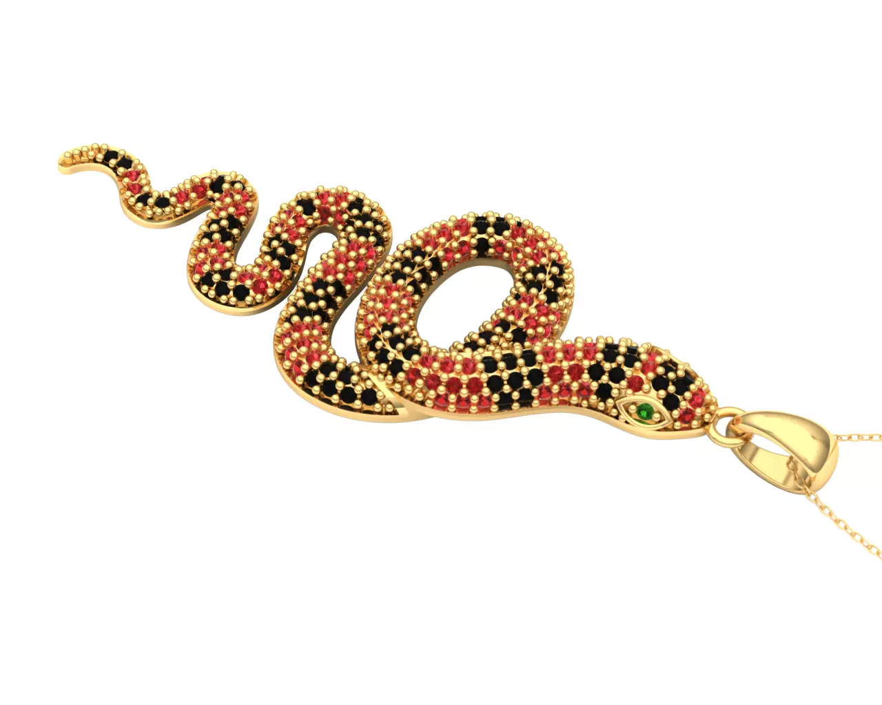 snake necklace 3D model_0