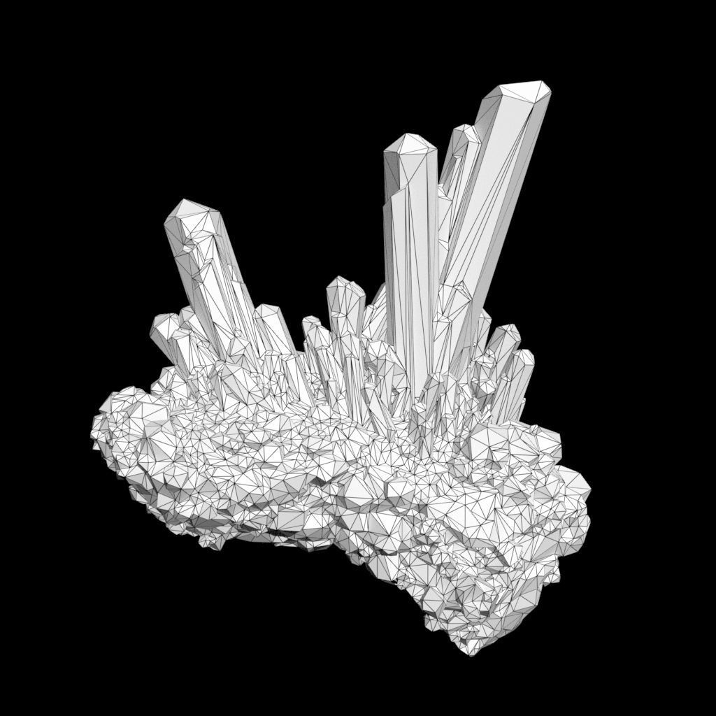 Low Poly Green Gem Mineral Rock 210829 Low-poly 3D model_36