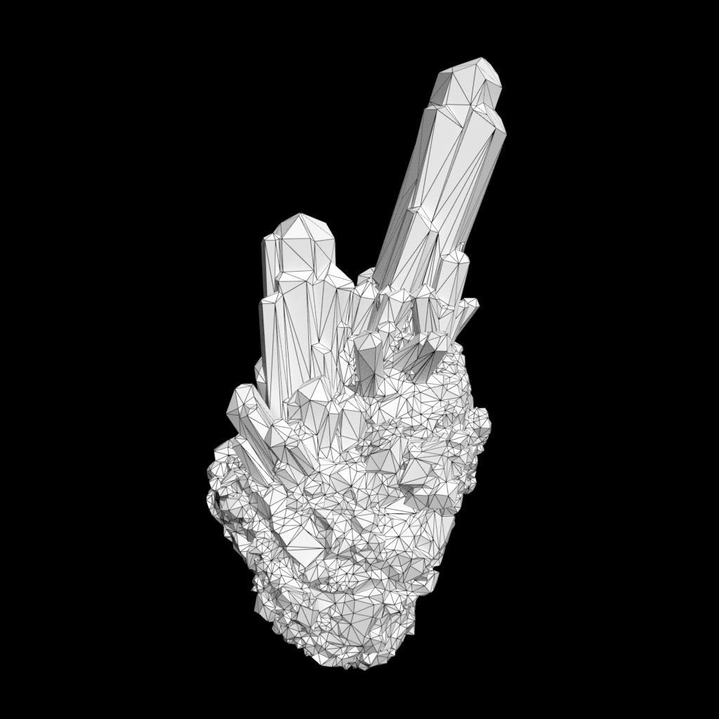 Low Poly Green Gem Mineral Rock 210829 Low-poly 3D model_32