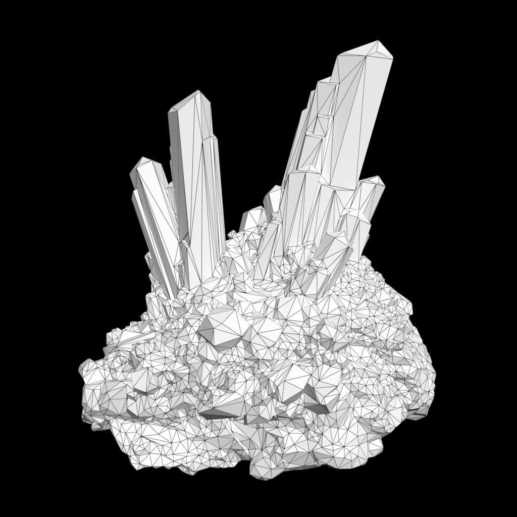 Low Poly Green Gem Mineral Rock 210829 Low-poly 3D model_4