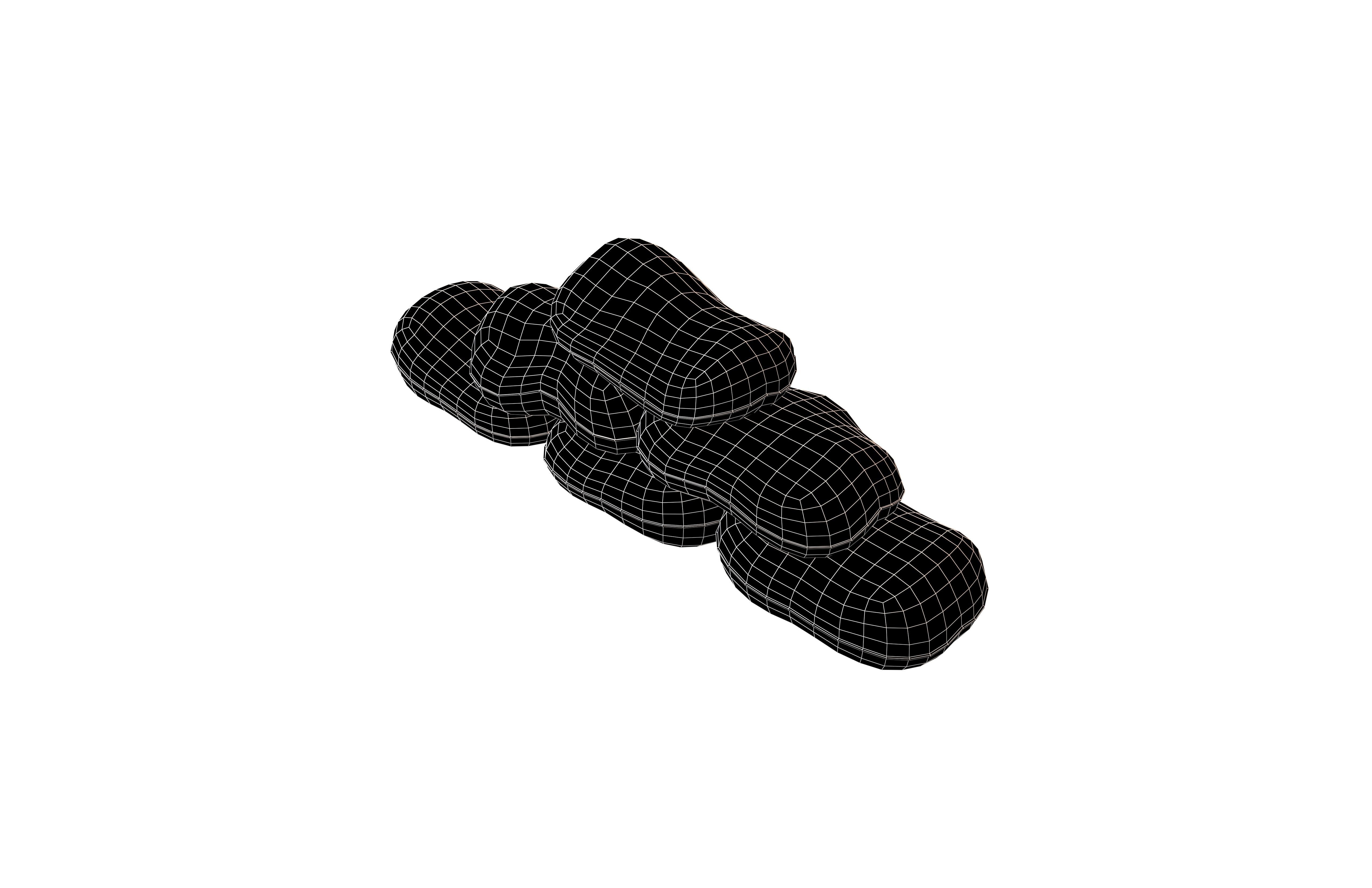 Sandbag v2 001 Low-poly 3D model_6