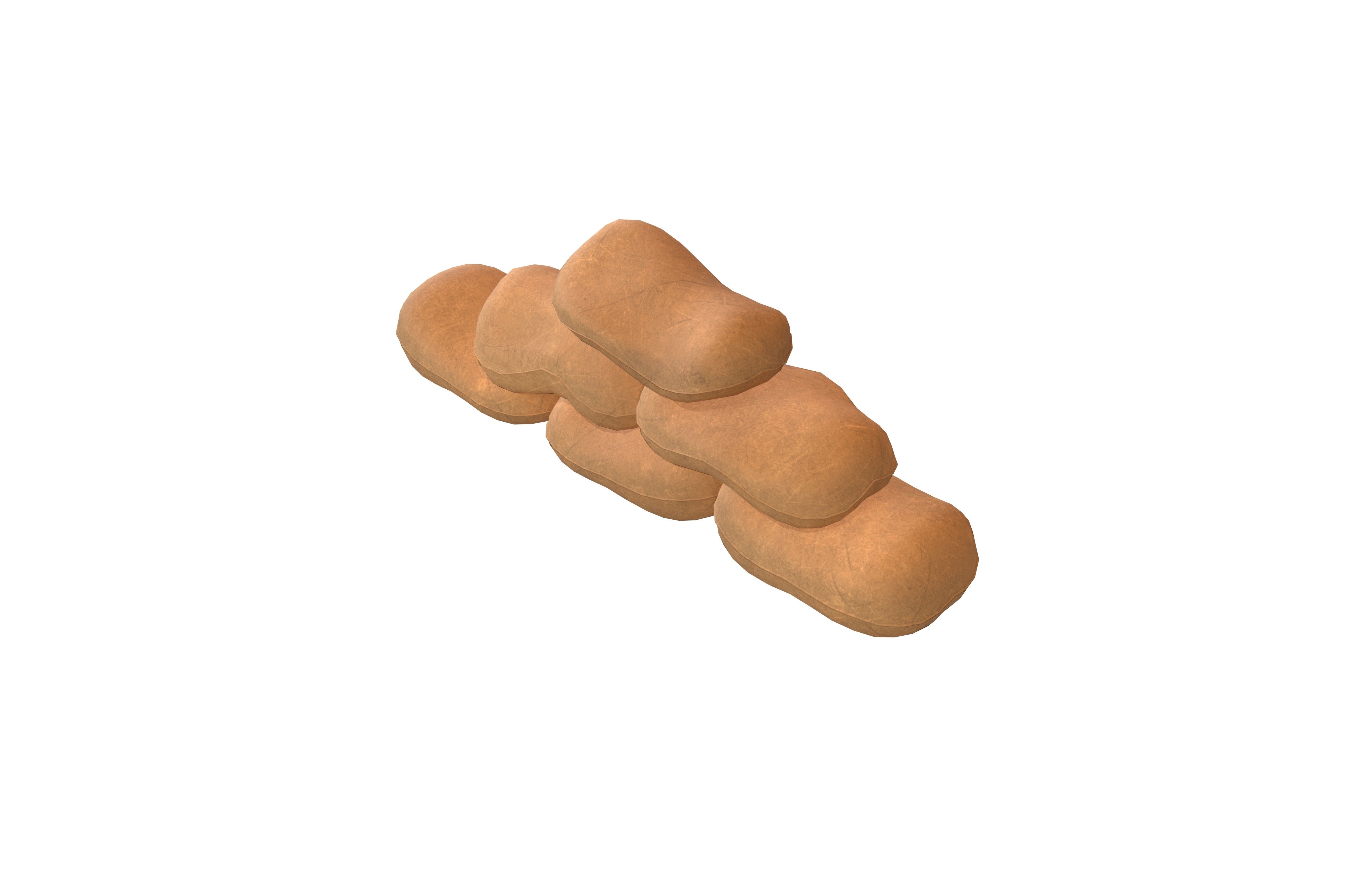Sandbag v2 001 Low-poly 3D model_1
