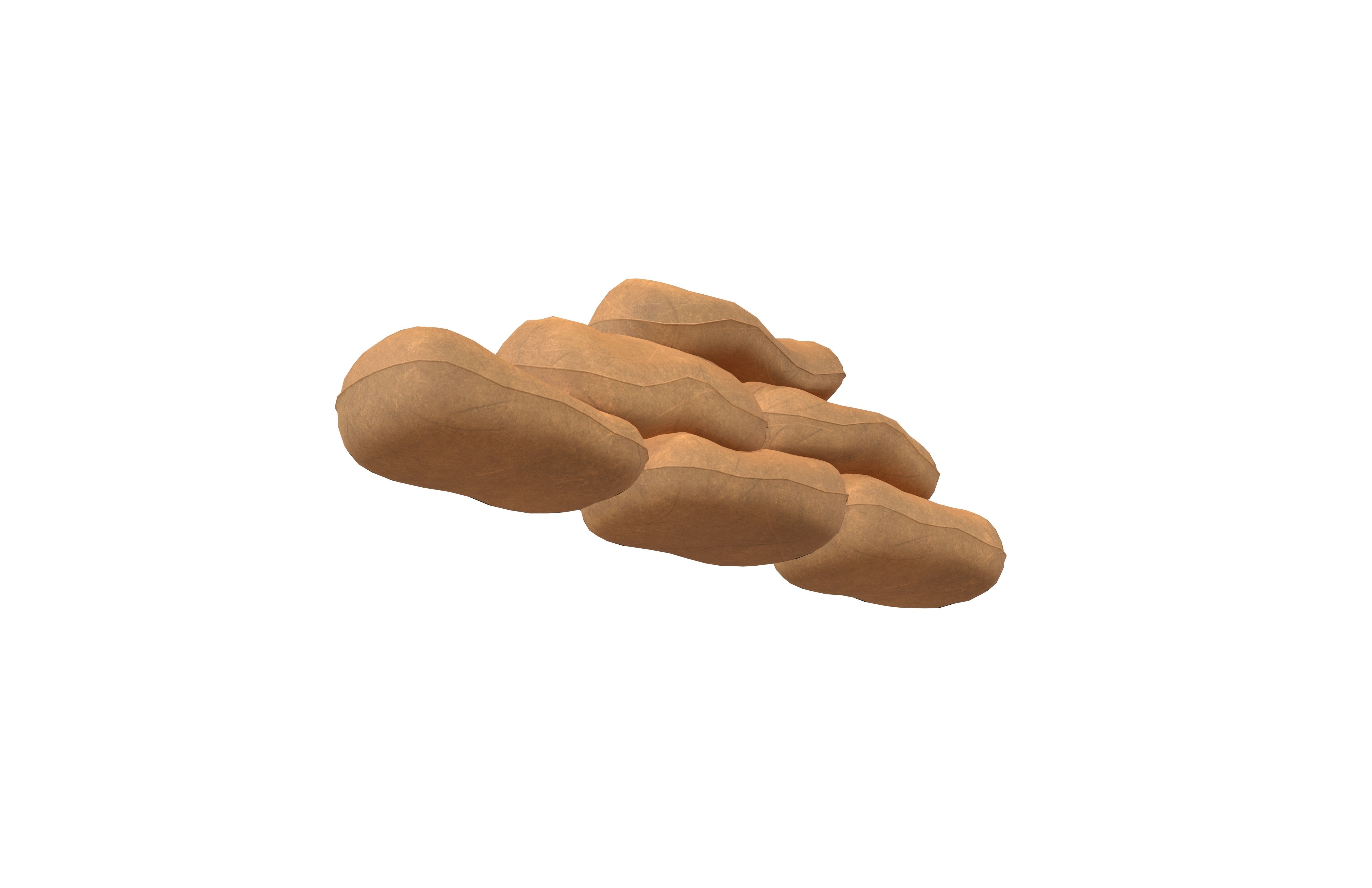 Sandbag v2 001 Low-poly 3D model_3