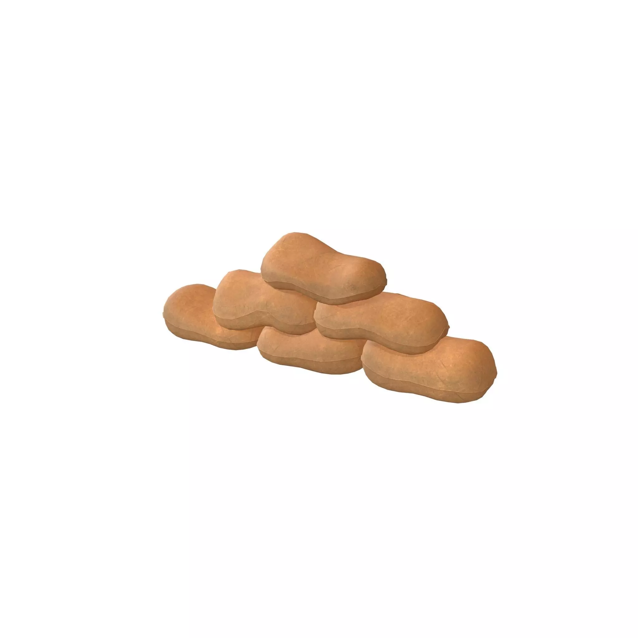 Sandbag v2 001 Low-poly 3D model_0