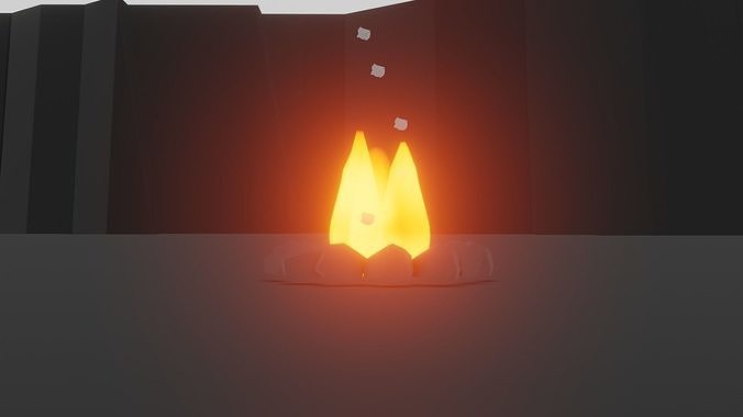 Stylized fire Free low-poly 3D model