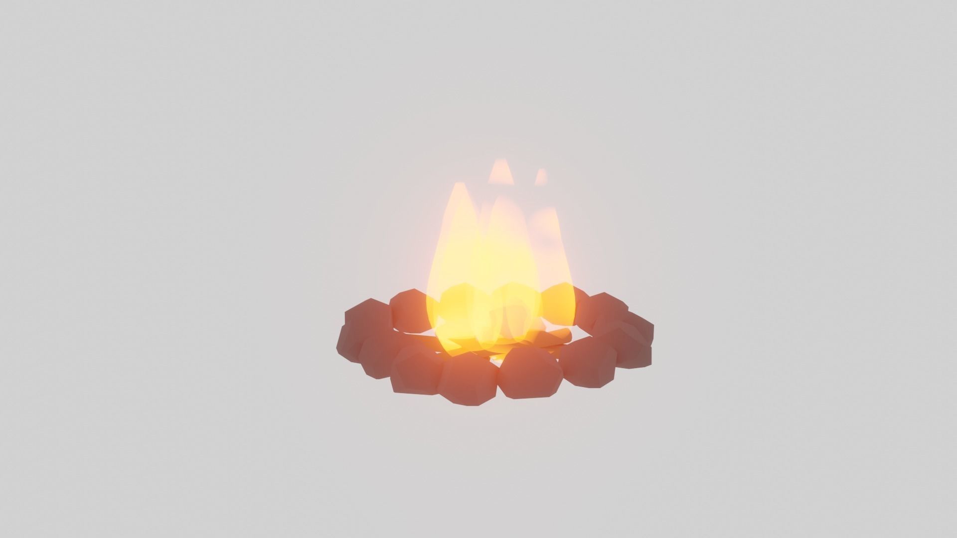 Stylized fire Free low-poly 3D model_7