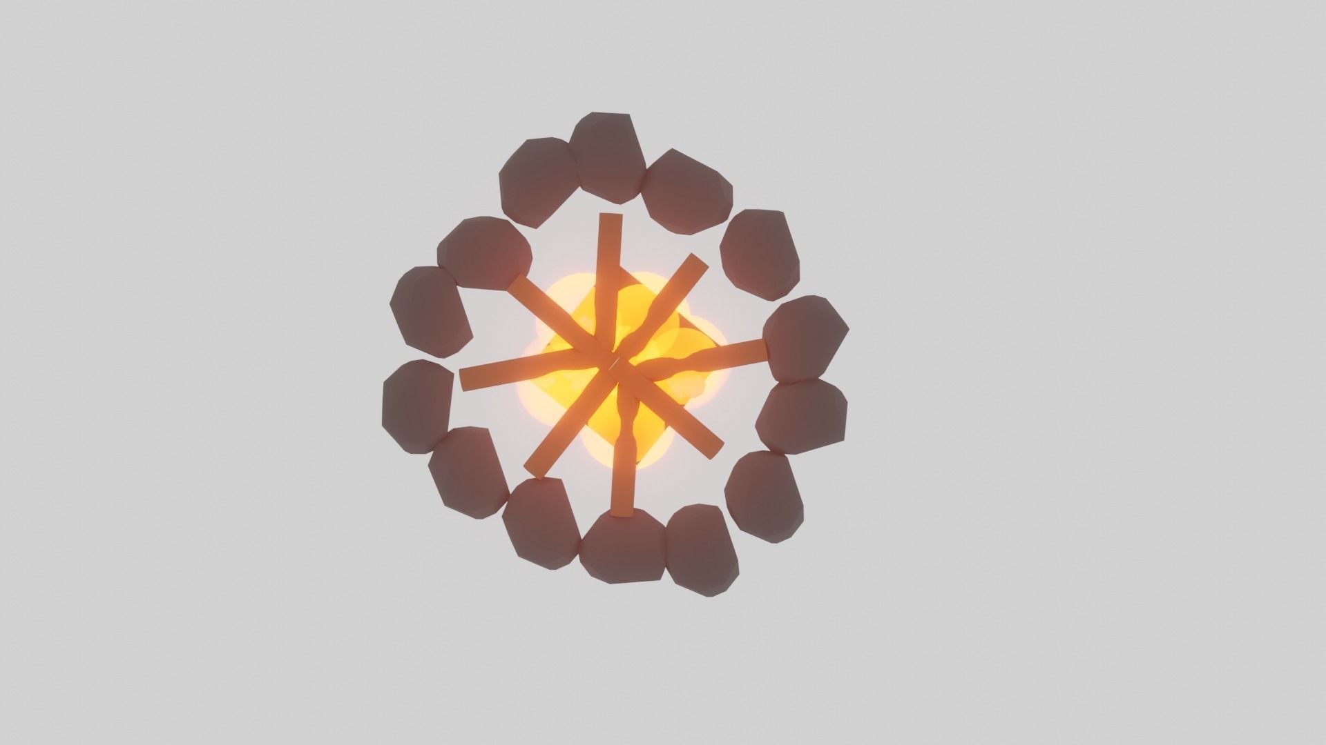 Stylized fire Free low-poly 3D model_6