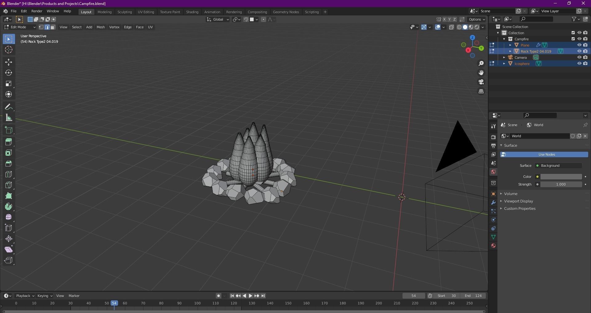 Stylized fire Free low-poly 3D model_19