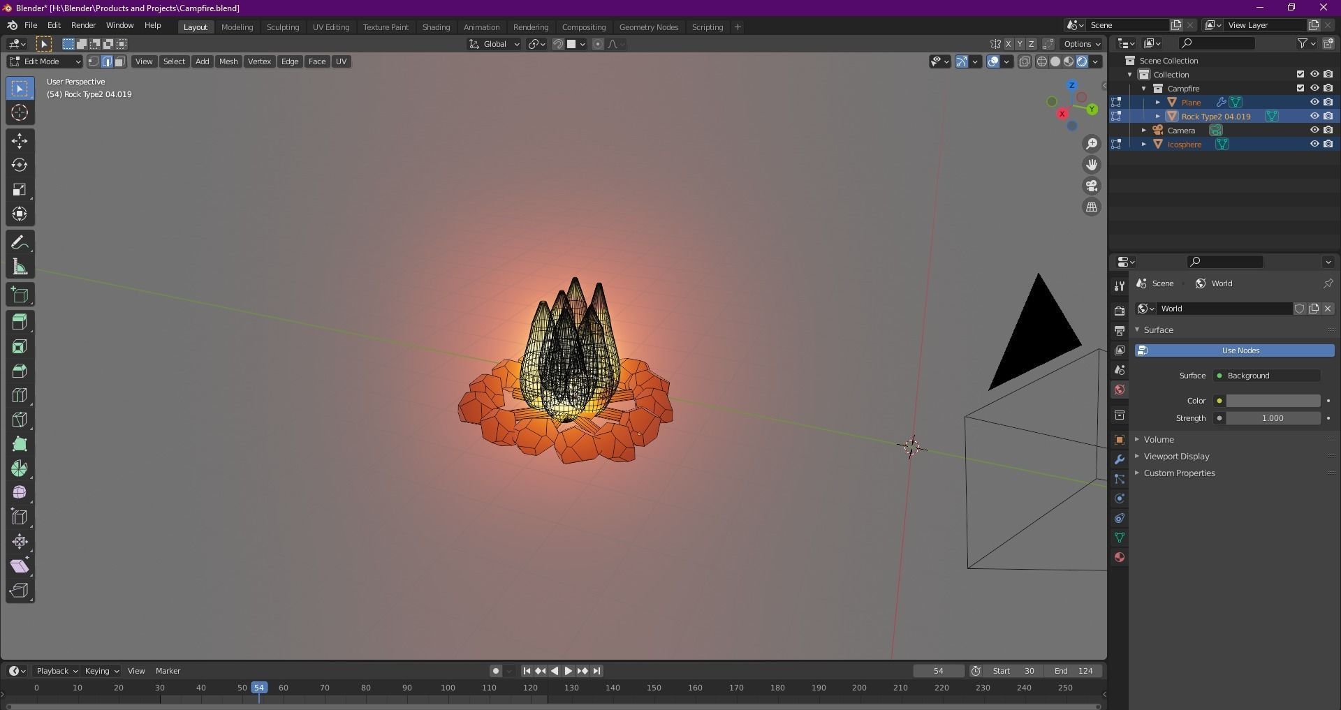 Stylized fire Free low-poly 3D model_20