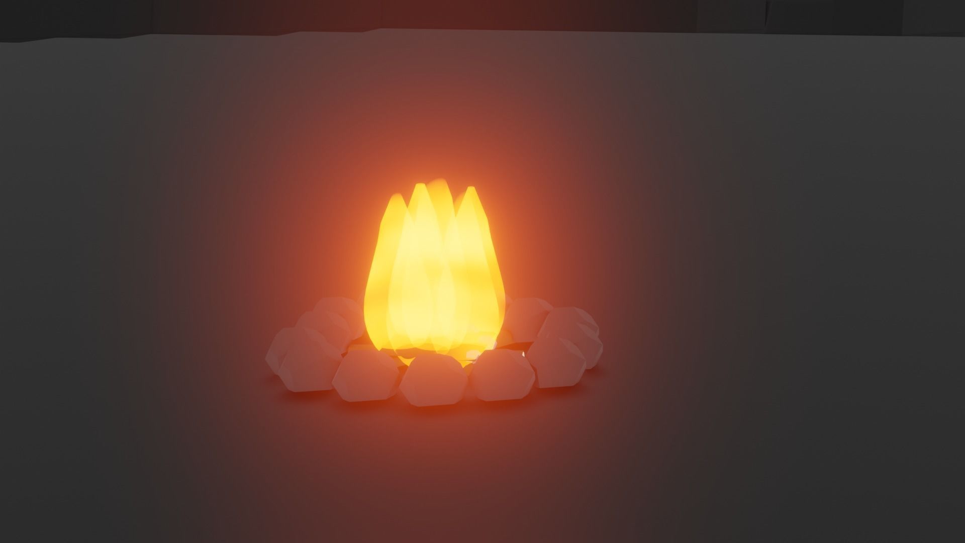 Stylized fire Free low-poly 3D model_3