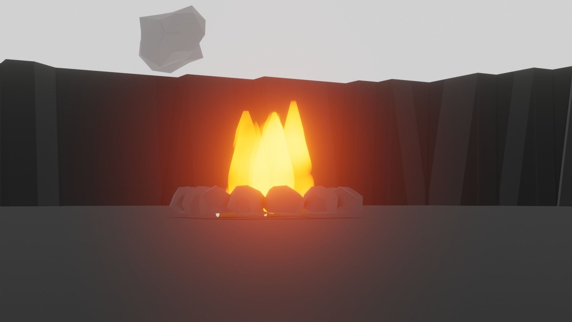 Stylized fire Free low-poly 3D model_2