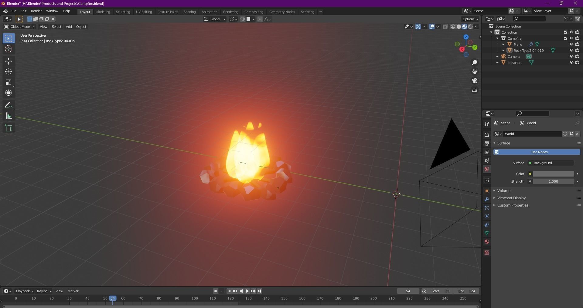 Stylized fire Free low-poly 3D model_21