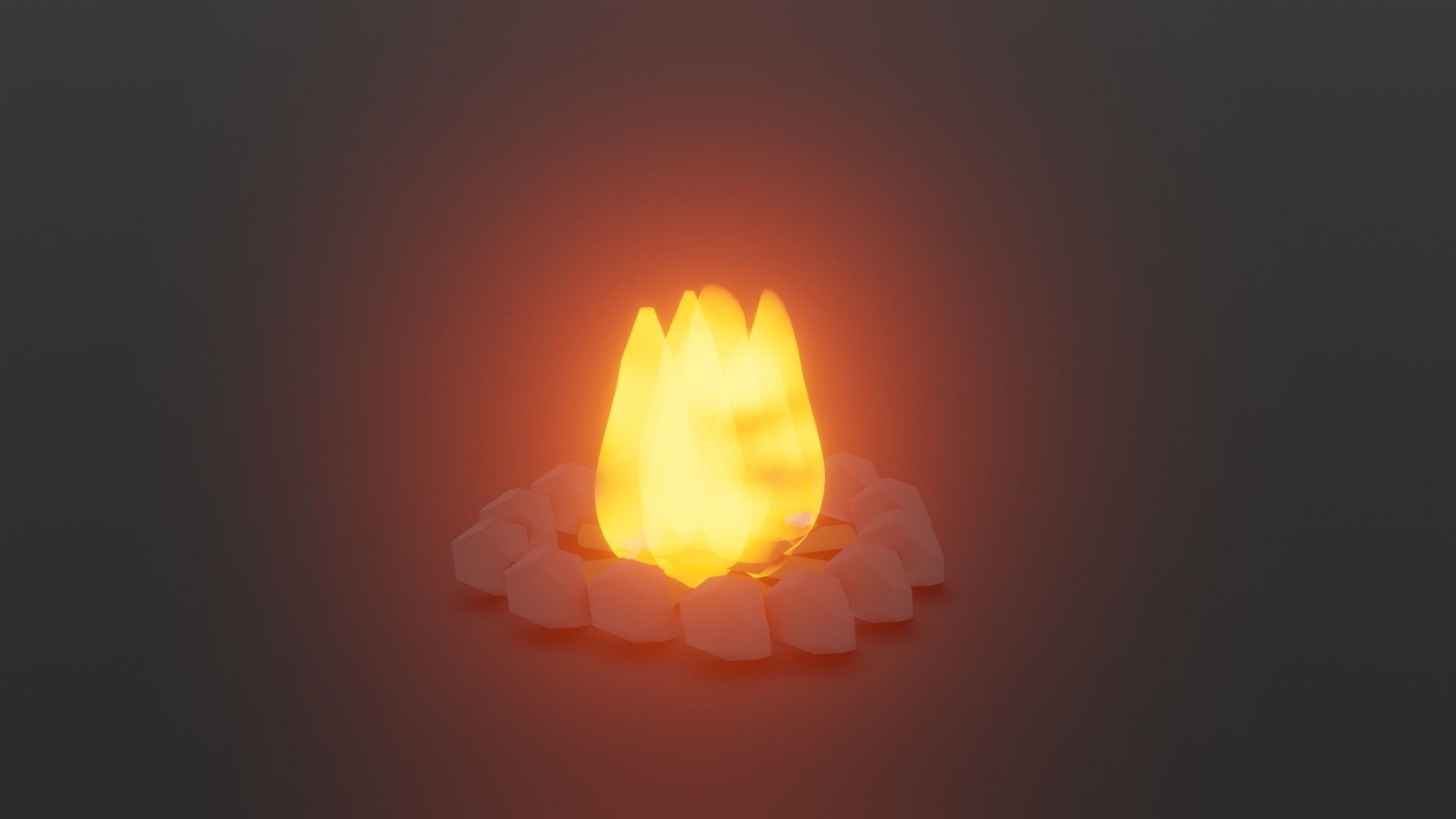 Stylized fire Free low-poly 3D model_10