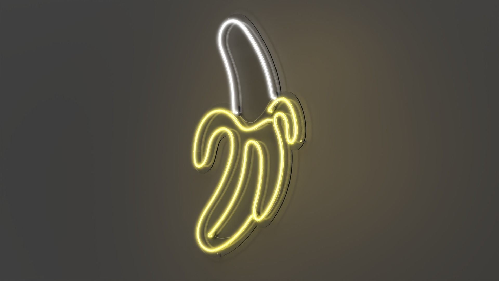 Banana - Neon Sign 3D model_3