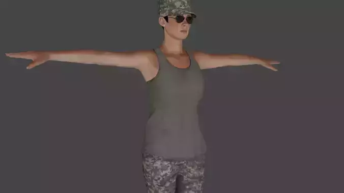 Rigged Soldier 09 3D model