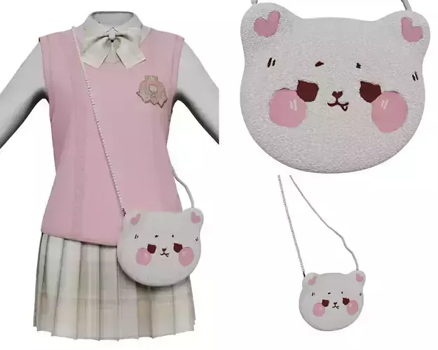 smirk bear plush bag cute style v2