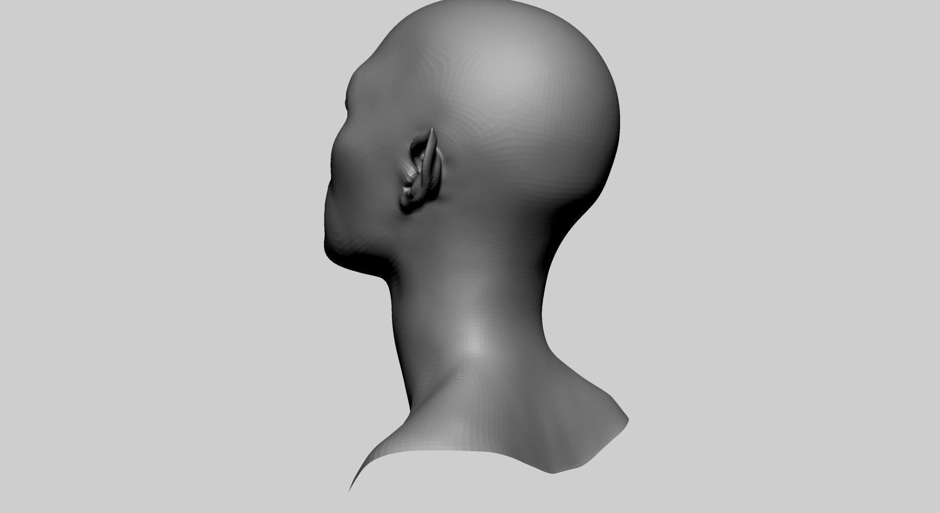 Female Creature Head Basemesh 3D model_6