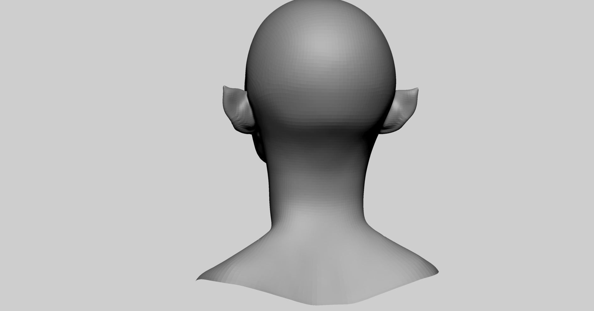 Female Creature Head Basemesh 3D model_5