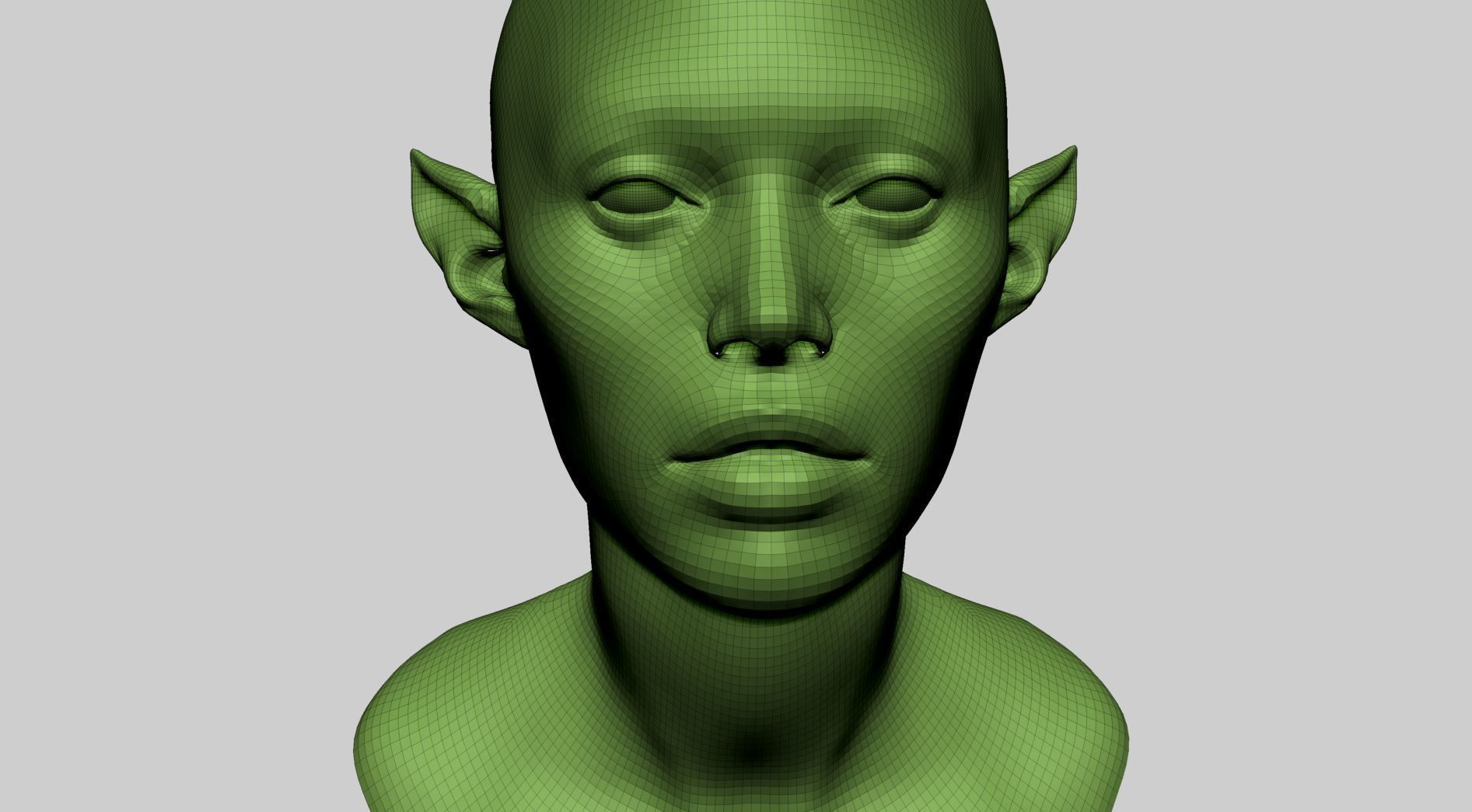 Female Creature Head Basemesh 3D model_11