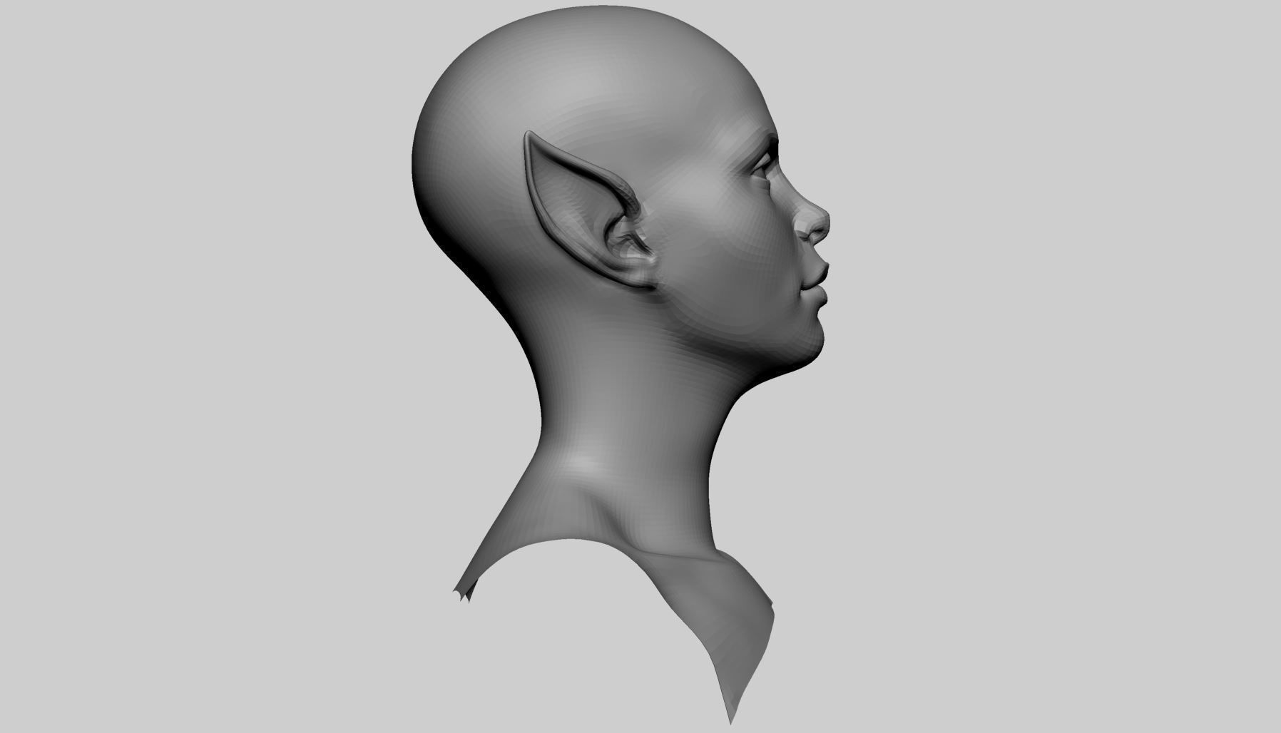 Stylized Female Head Basemesh 3D model_3