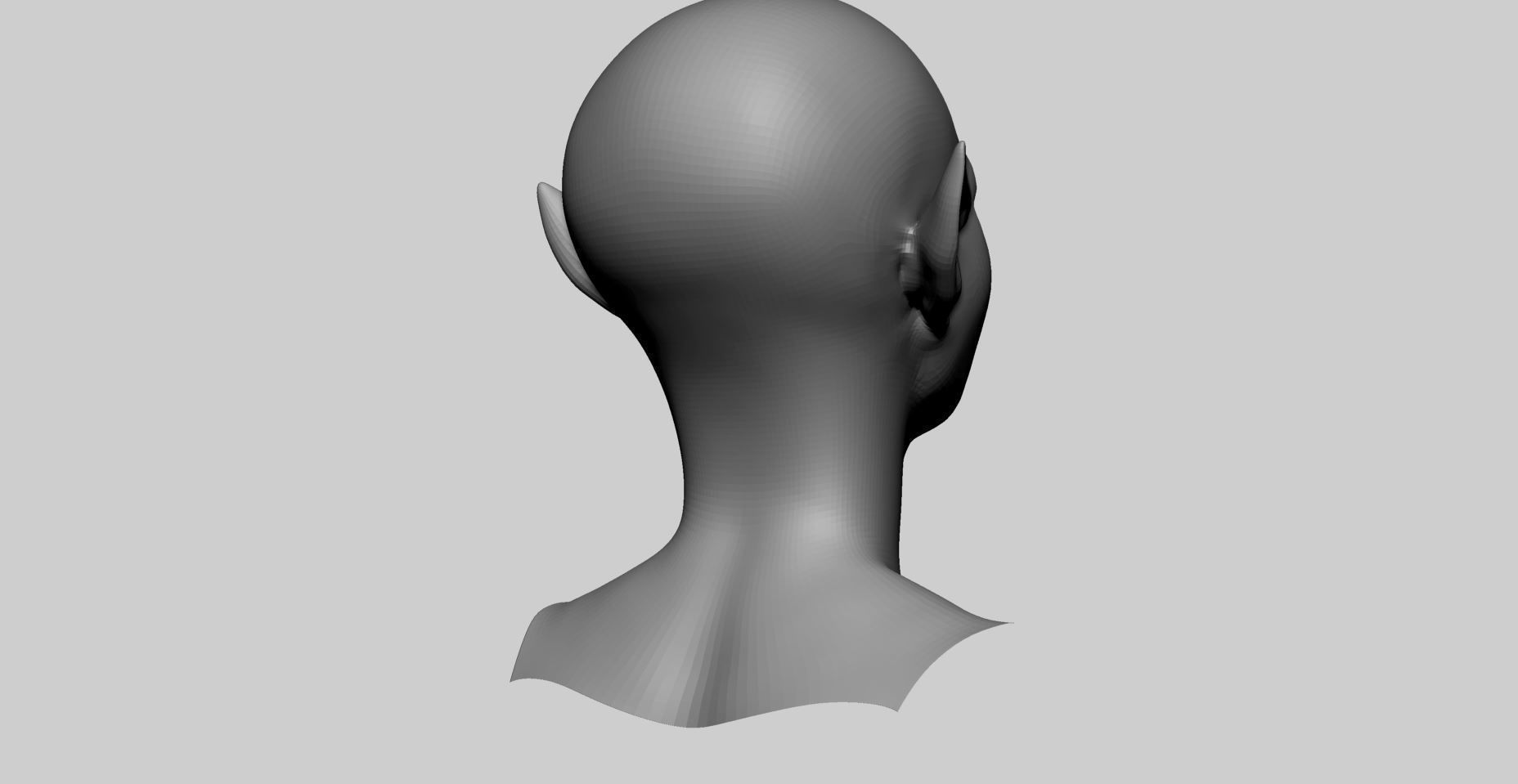 Stylized Female Head Basemesh 3D model_4