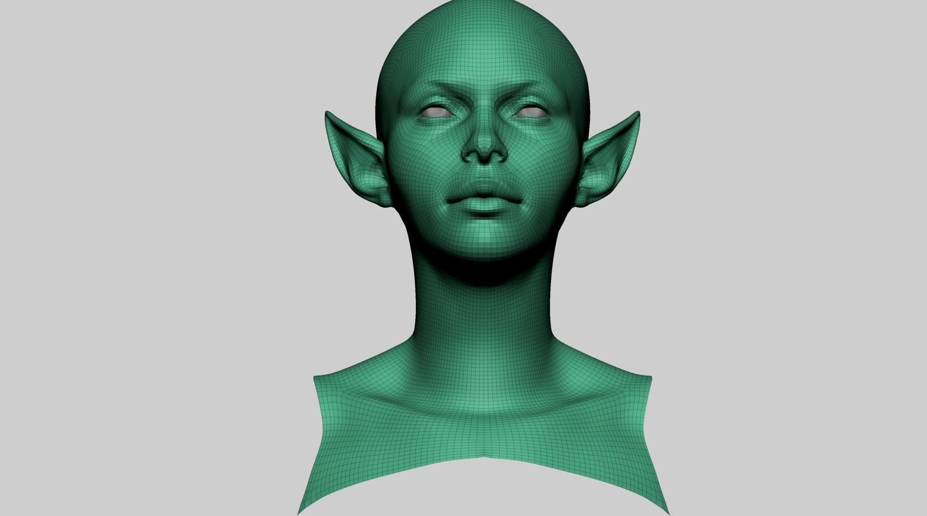 Stylized Female Head Basemesh 3D model_1