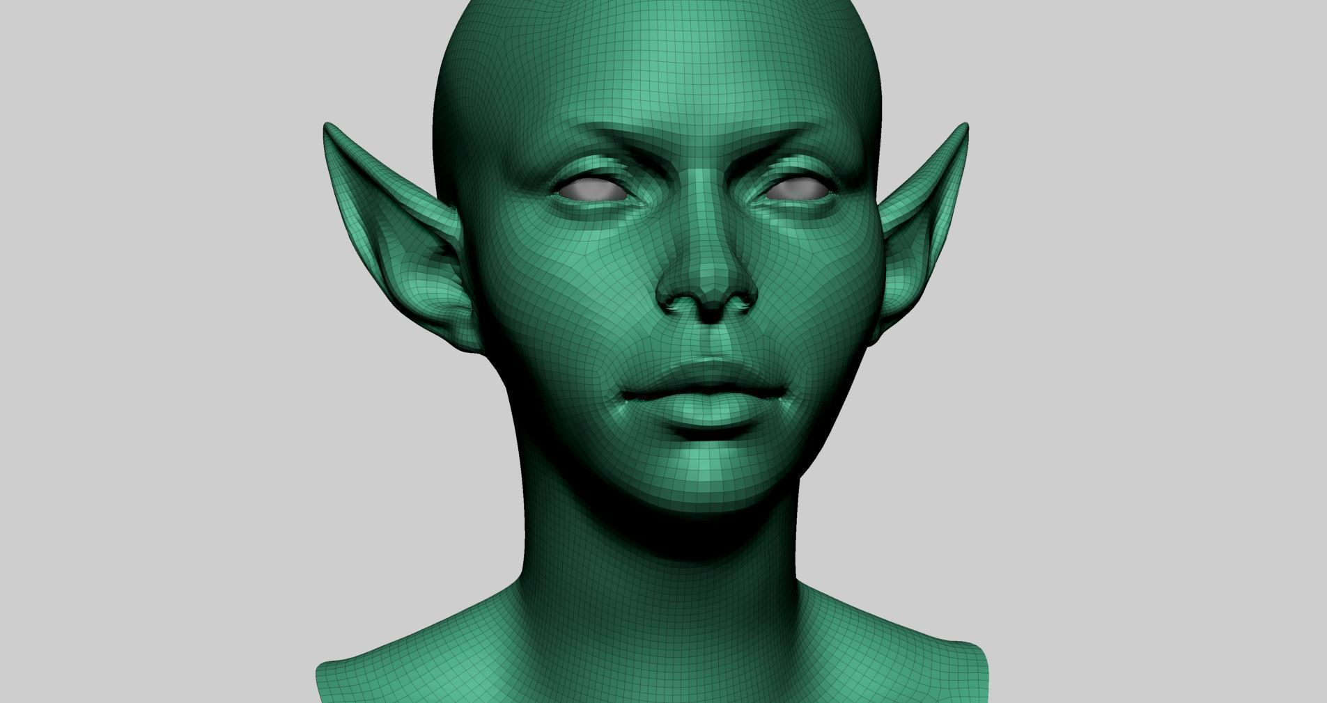 Stylized Female Head Basemesh 3D model_9